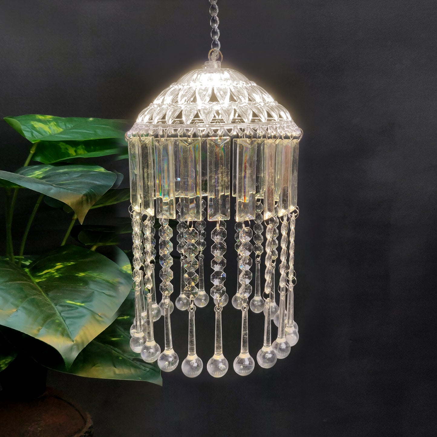 Mini Acrylic Crystal Jhumar/Chandelier for Indoor Outdoor Decorations