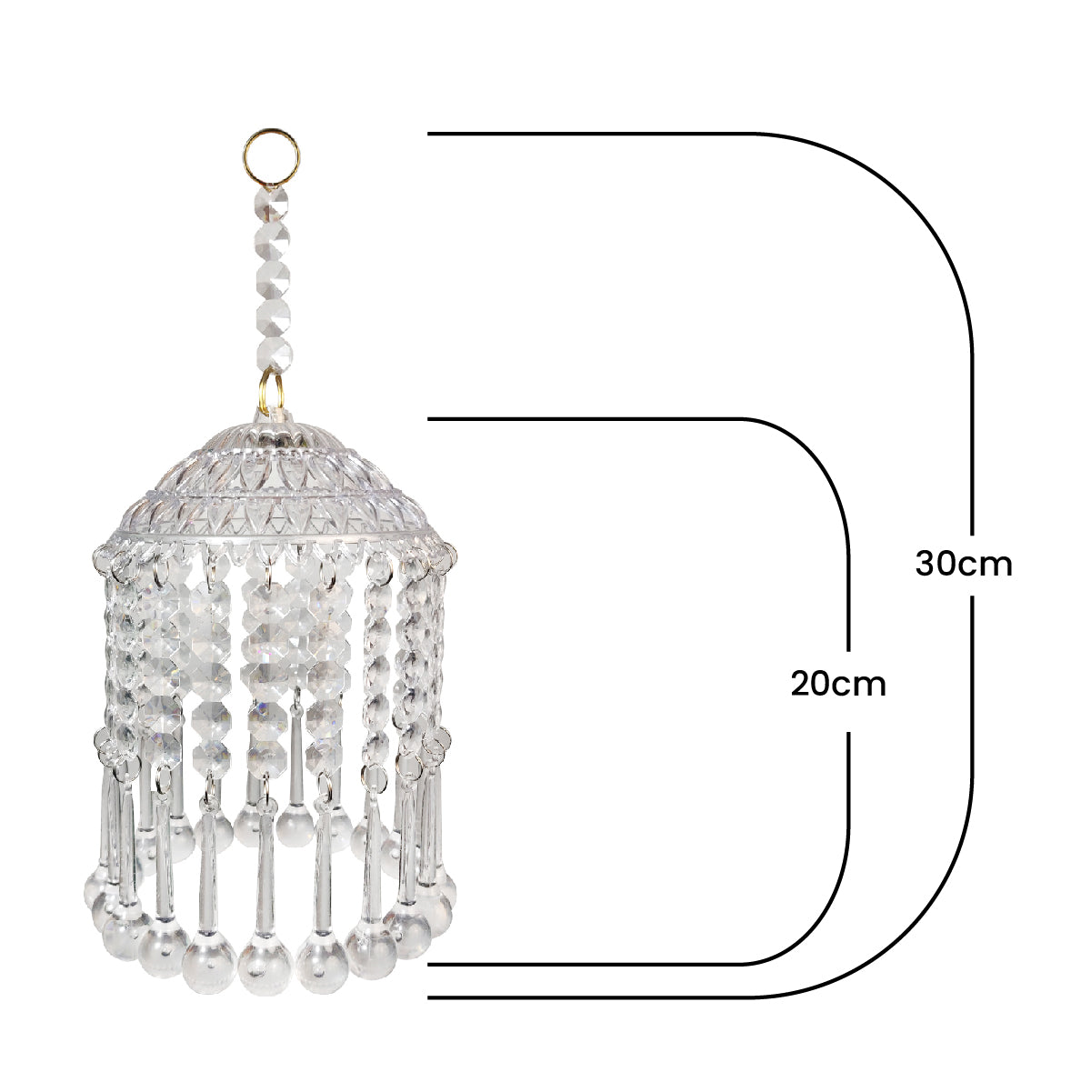 Mini Acrylic Crystal Jhumar/Chandelier for Indoor Outdoor Decorations