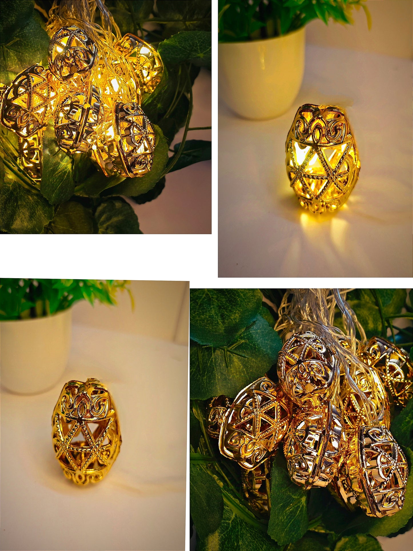 Oval Shaped Moroccan Style Hanging Fairy Lights