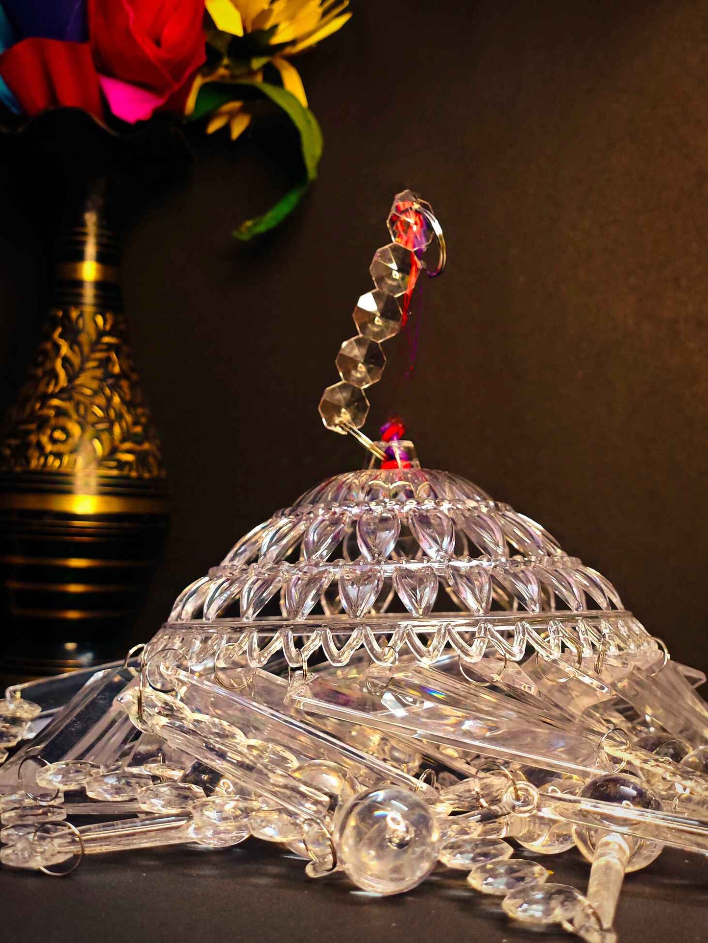 Mini Acrylic Crystal Jhumar/Chandelier for Indoor Outdoor Decoration