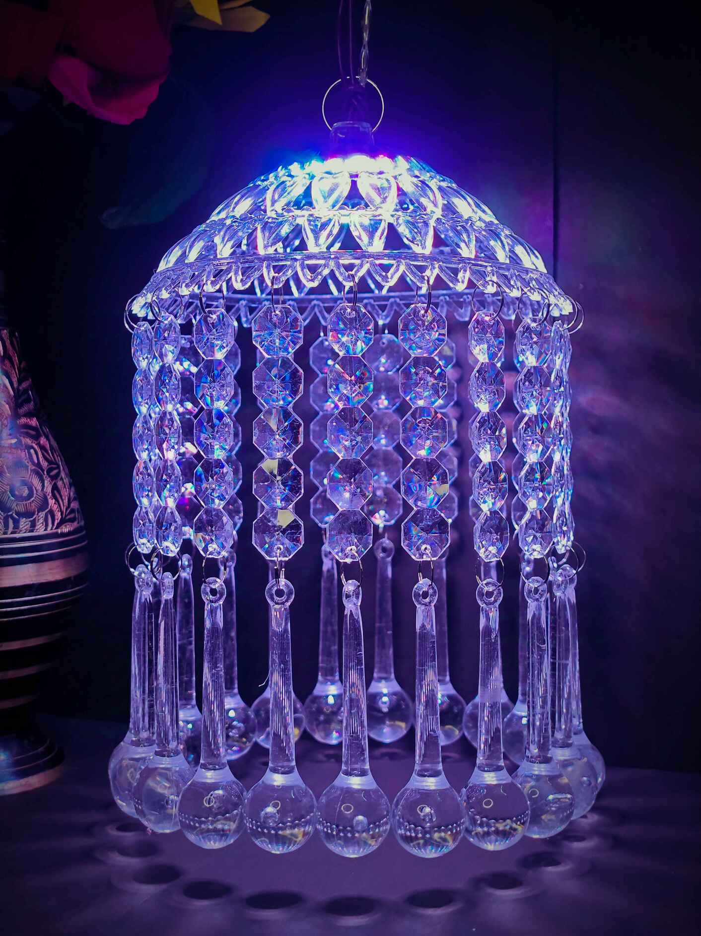 Mini Acrylic Crystal Jhumar/Chandelier for Indoor Outdoor Decorations