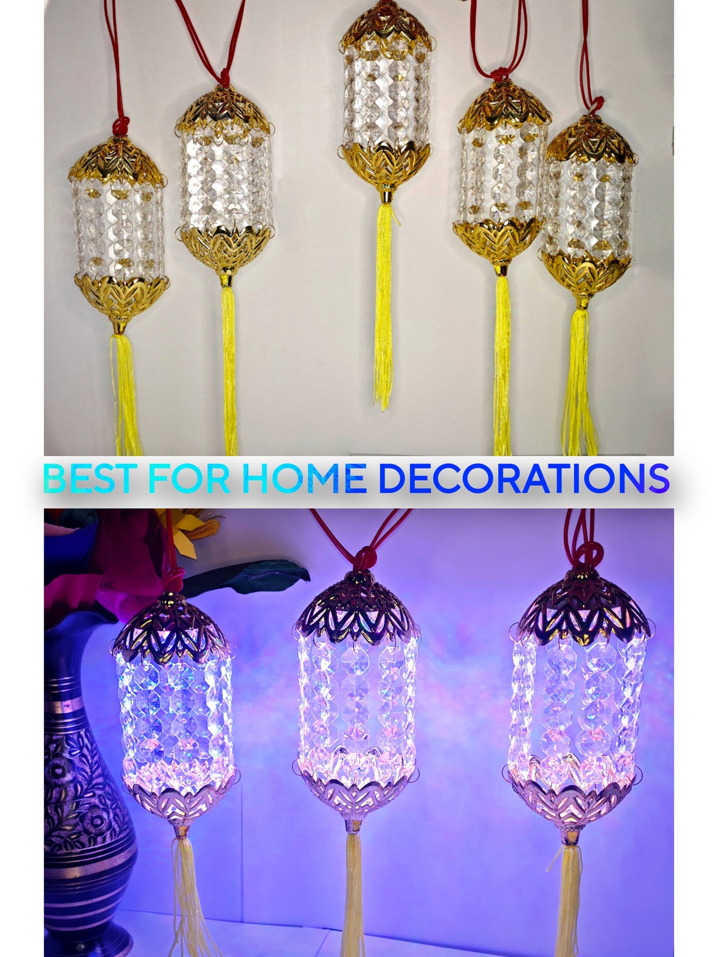 Round Kandeel Warm White LED Toran Lights – Moroccan-Style Hanging String Lights for Festive & Home Décor