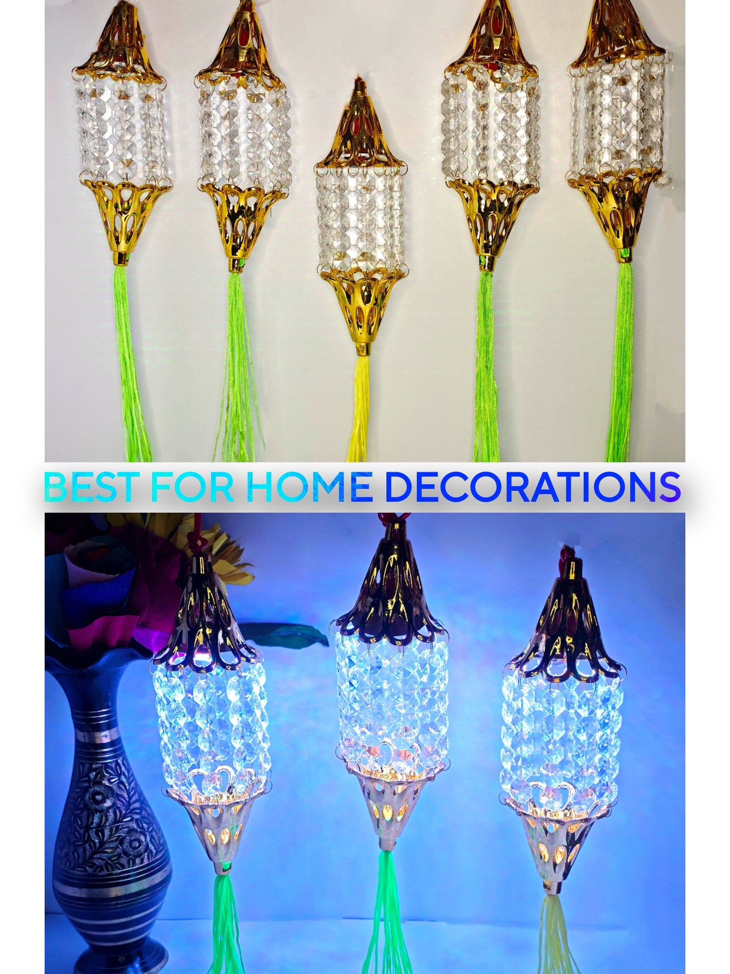 Bell Kandeel Warm White LED Toran Lights – Moroccan-Style Hanging Festival String Lights