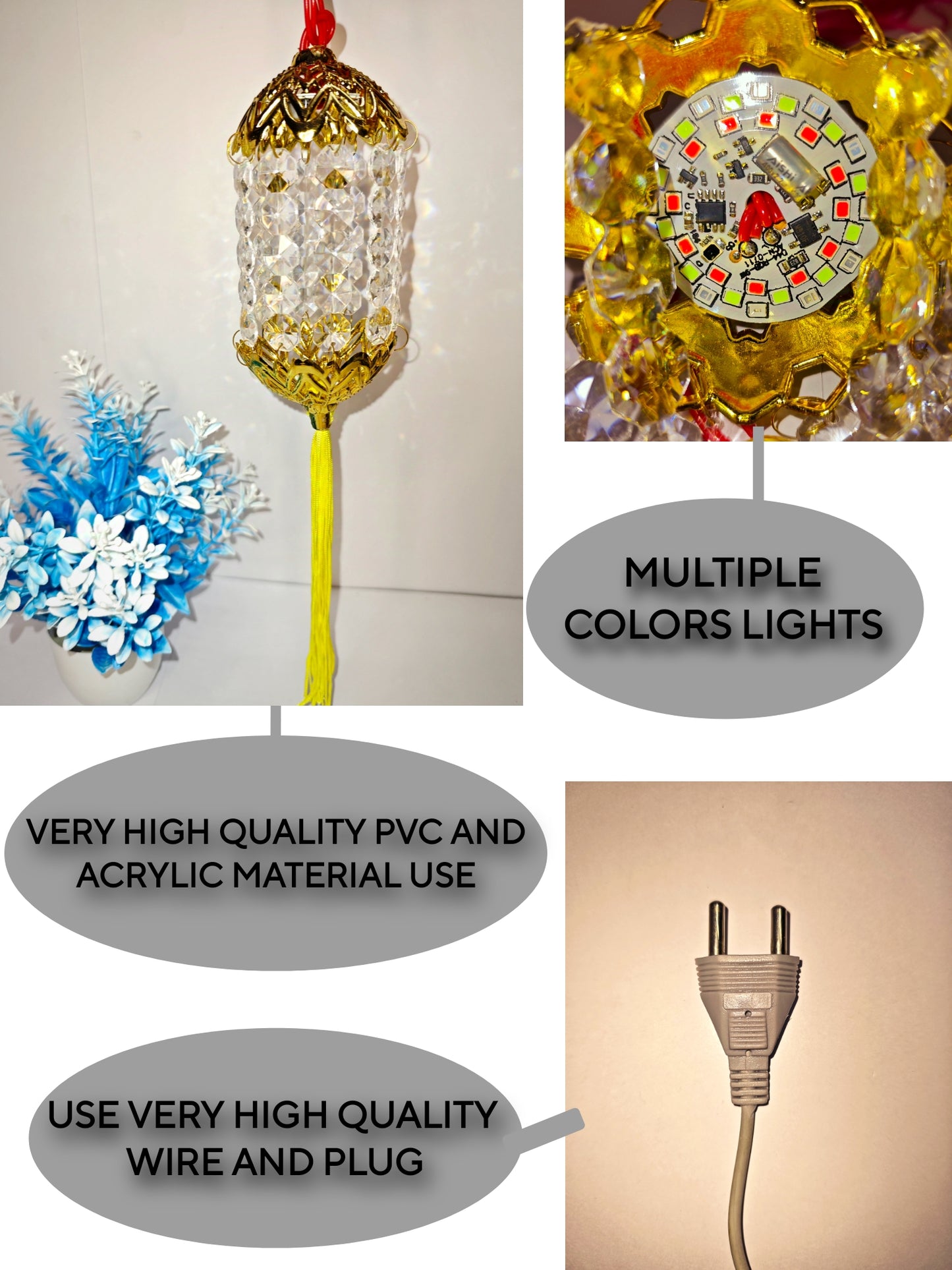 Round Kandeel Warm White LED Toran Lights – Moroccan-Style Hanging String Lights for Festive & Home Décor
