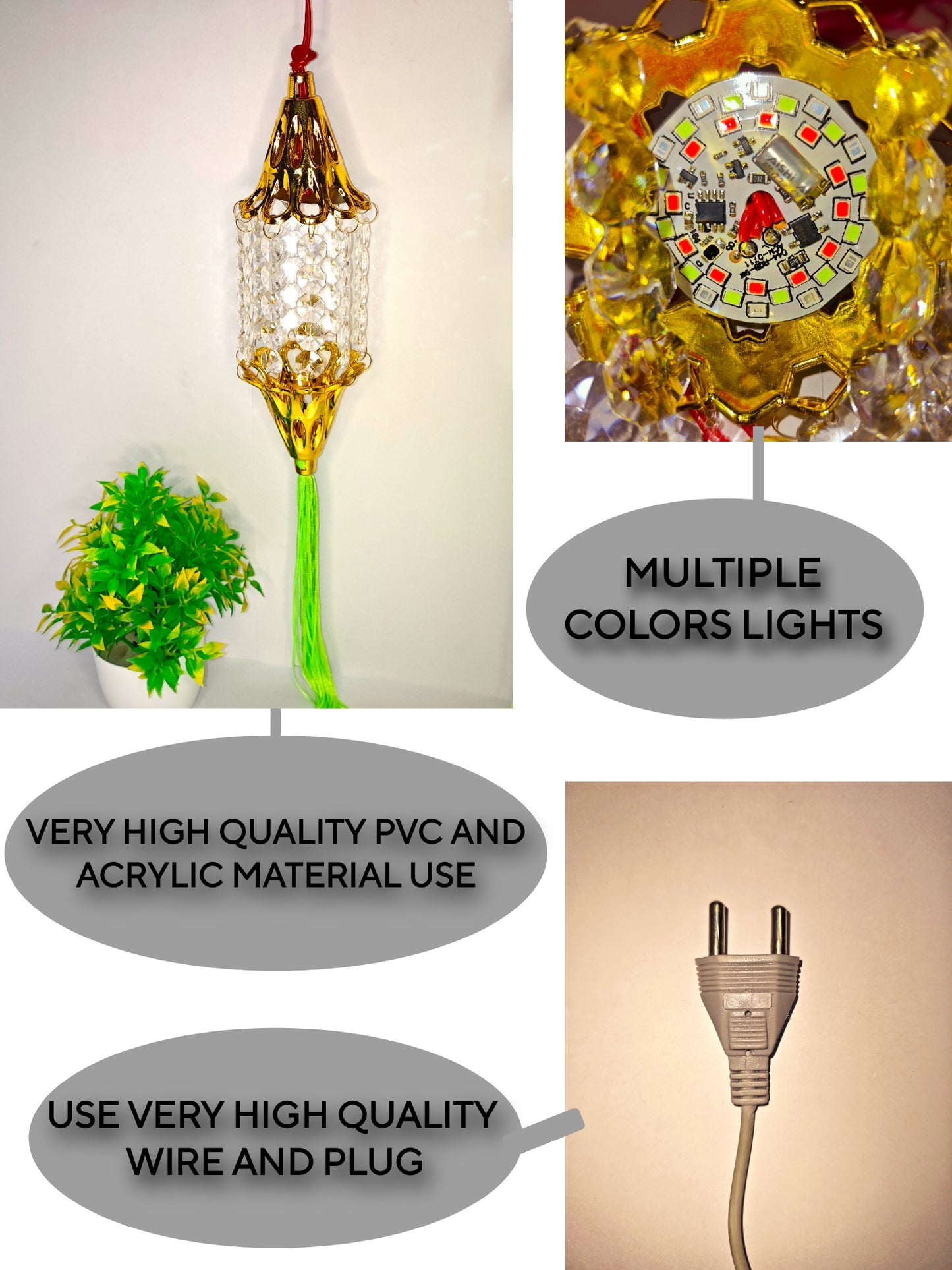 Bell Kandeel Warm White LED Toran Lights – Moroccan-Style Hanging Festival String Lights