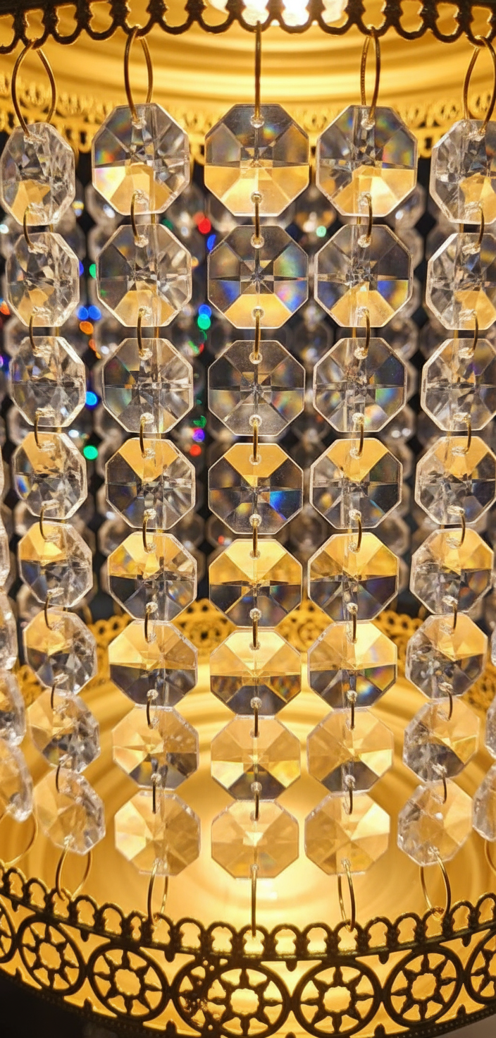 Traditional Acrylic KANDEEL with RGB LED Light For Indoor/Outdoor Decorations With Metal Top