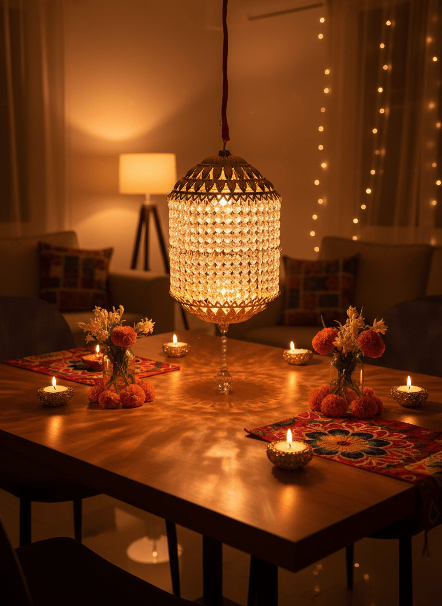Traditional Acrylic KANDEEL with RGB LED Light - Festive Decore