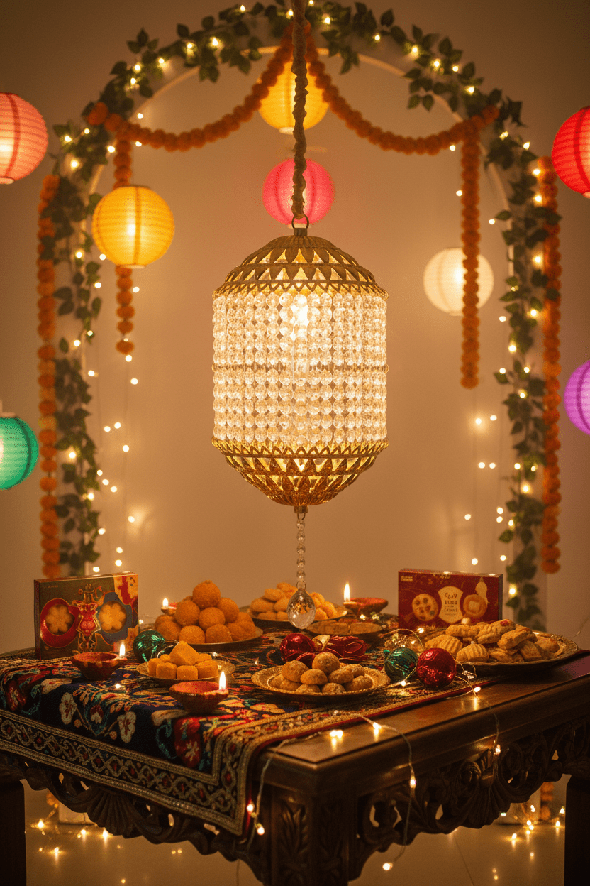 Traditional Acrylic KANDEEL with RGB LED Light - Festive Decore
