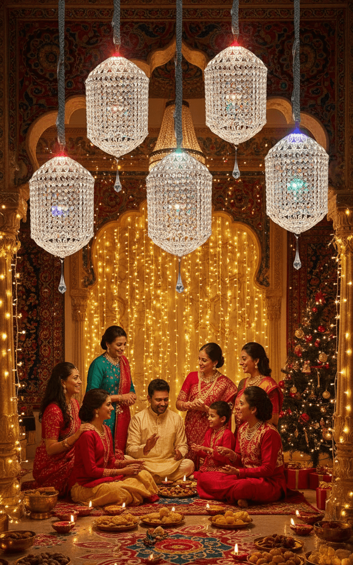 Traditional Acrylic KANDEEL with RGB LED Light - Festive Decore