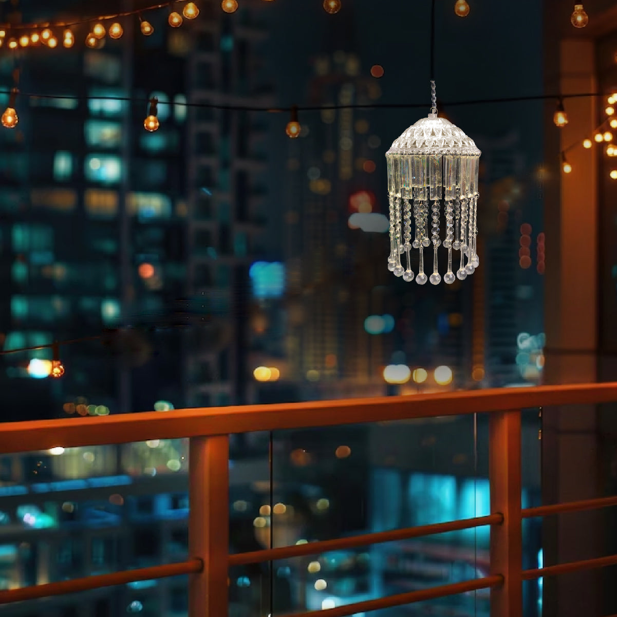Mini Acrylic Crystal Jhumar/Chandelier for Indoor Outdoor Decorations