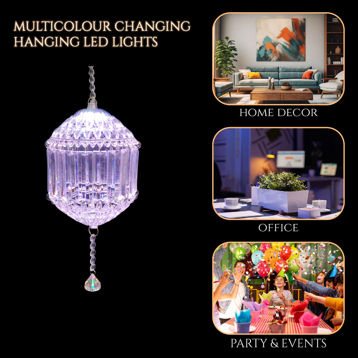 Traditional Acrylic KANDEEL with RGB LED Light