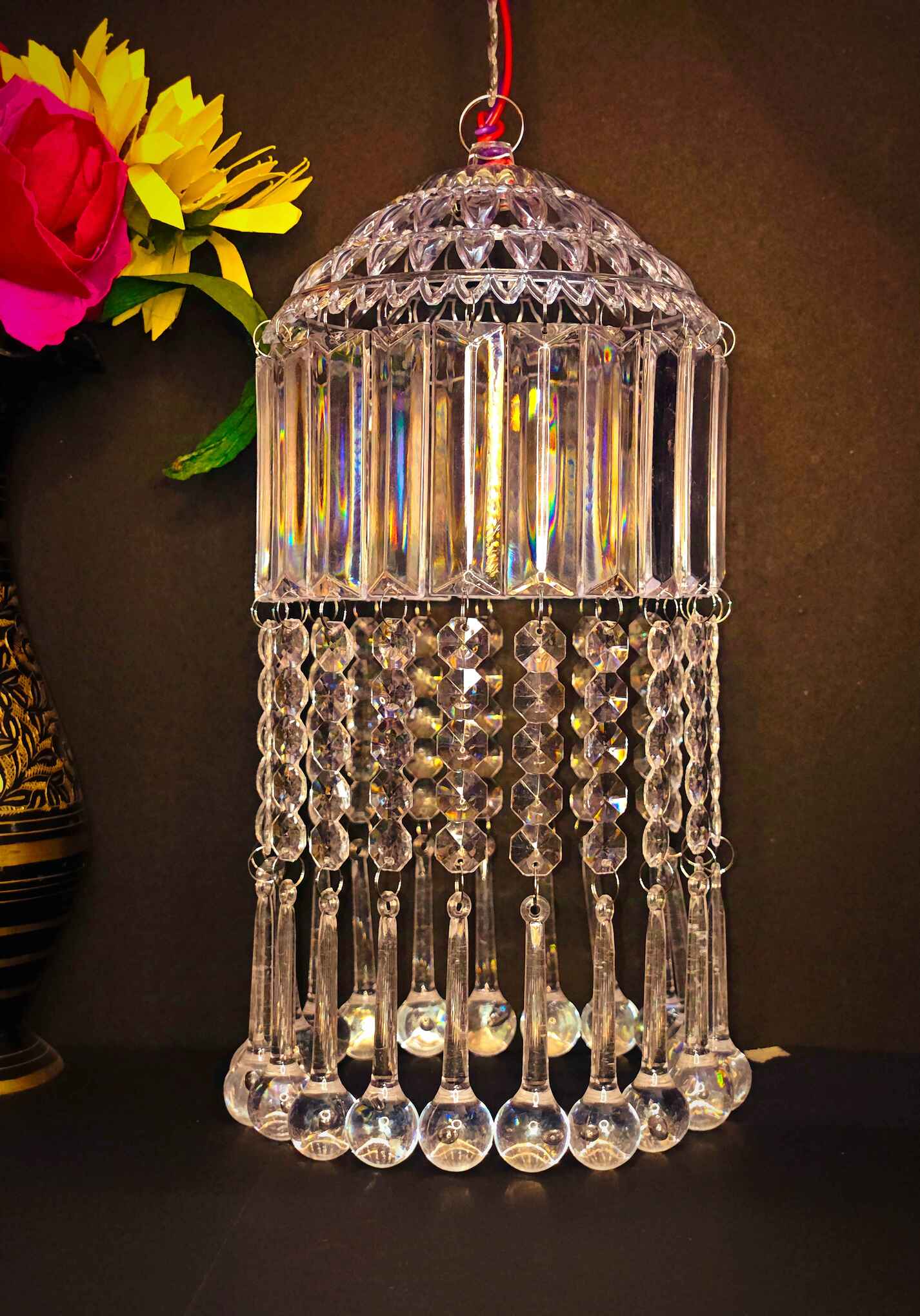 Mini Acrylic Crystal Jhumar/Chandelier for Indoor Outdoor Decoration