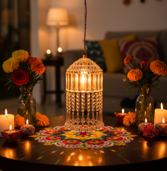 Mini Acrylic Crystal Jhumar/Chandelier for Indoor Outdoor Decoration