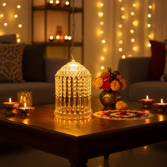 Mini Acrylic Crystal Jhumar/Chandelier for Indoor Outdoor Decorations