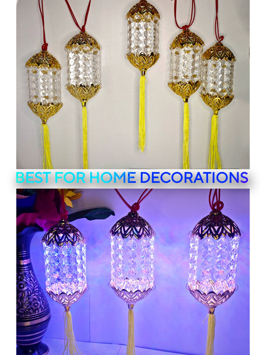 Round Kandeel Warm White LED Toran Lights – Moroccan-Style Hanging String Lights for Festive & Home Décor