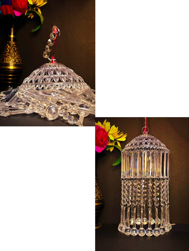 Mini Acrylic Crystal Jhumar/Chandelier for Indoor Outdoor Decoration