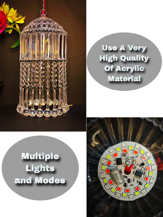 Mini Acrylic Crystal Jhumar/Chandelier for Indoor Outdoor Decoration