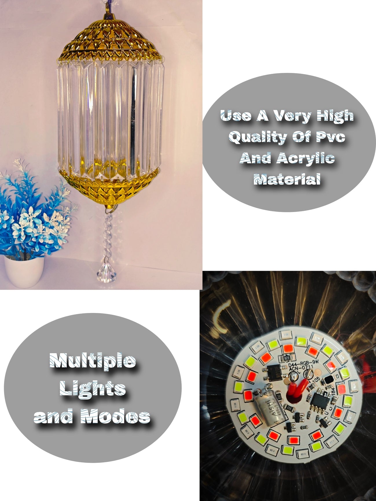 Traditional Acrylic KANDEEL with RGB LED Light
