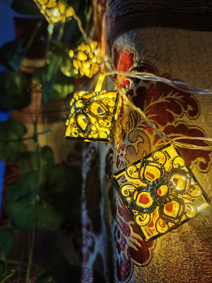 Square Shaped Moroccan Style Hanging Fairy String Lights