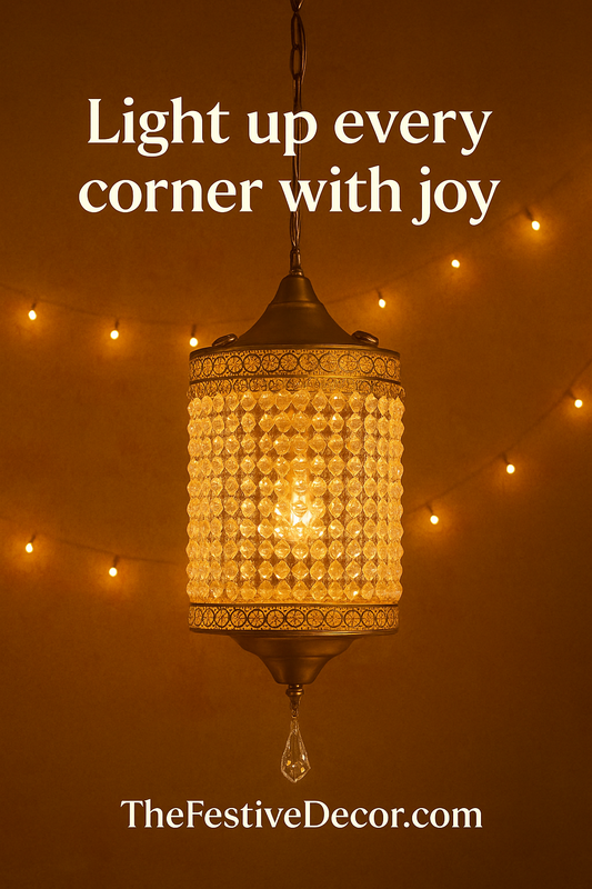 Traditional Acrylic KANDEEL with RGB LED Light For Indoor/Outdoor Decorations With Metal Top
