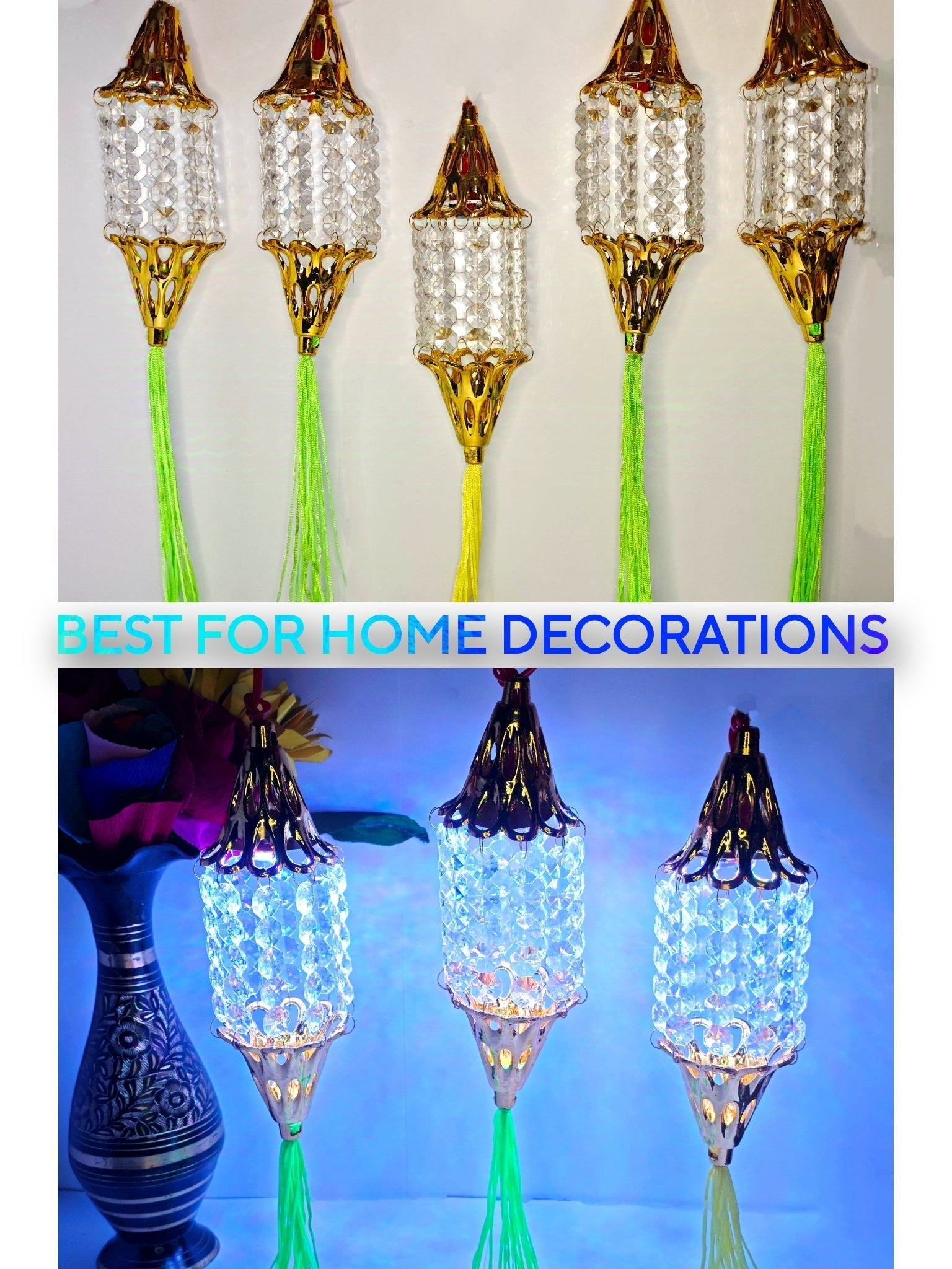 Bell Kandeel Warm White LED Toran Lights – Moroccan - Style Hanging Festival String Lights - Festive Decore