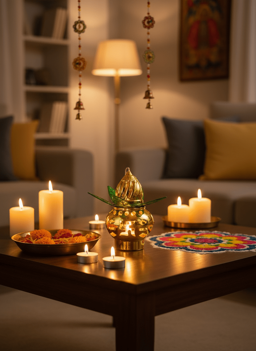 Kalash Style Hanging Fairy Light String for Home Office and Mandir Decore (Kalash) - Festive Decore