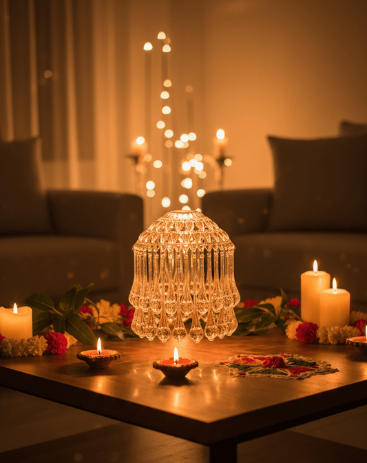 Mini Acrylic Crystal Jhumar/Chandelier for Indoor Outdoor Decorations - Festive Decore