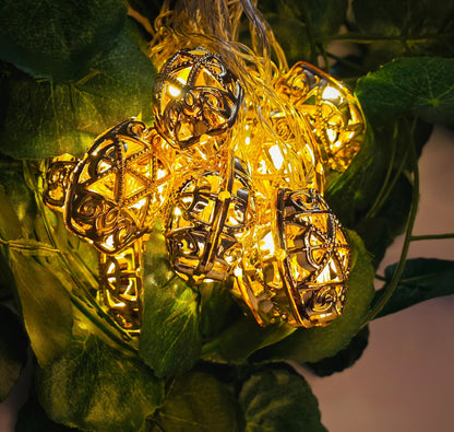 Oval Shaped Moroccan Style Hanging Fairy Lights - Festive Decore