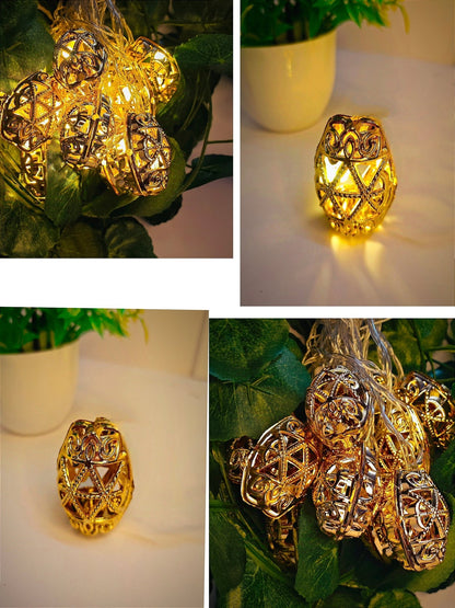 Oval Shaped Moroccan Style Hanging Fairy Lights - Festive Decore