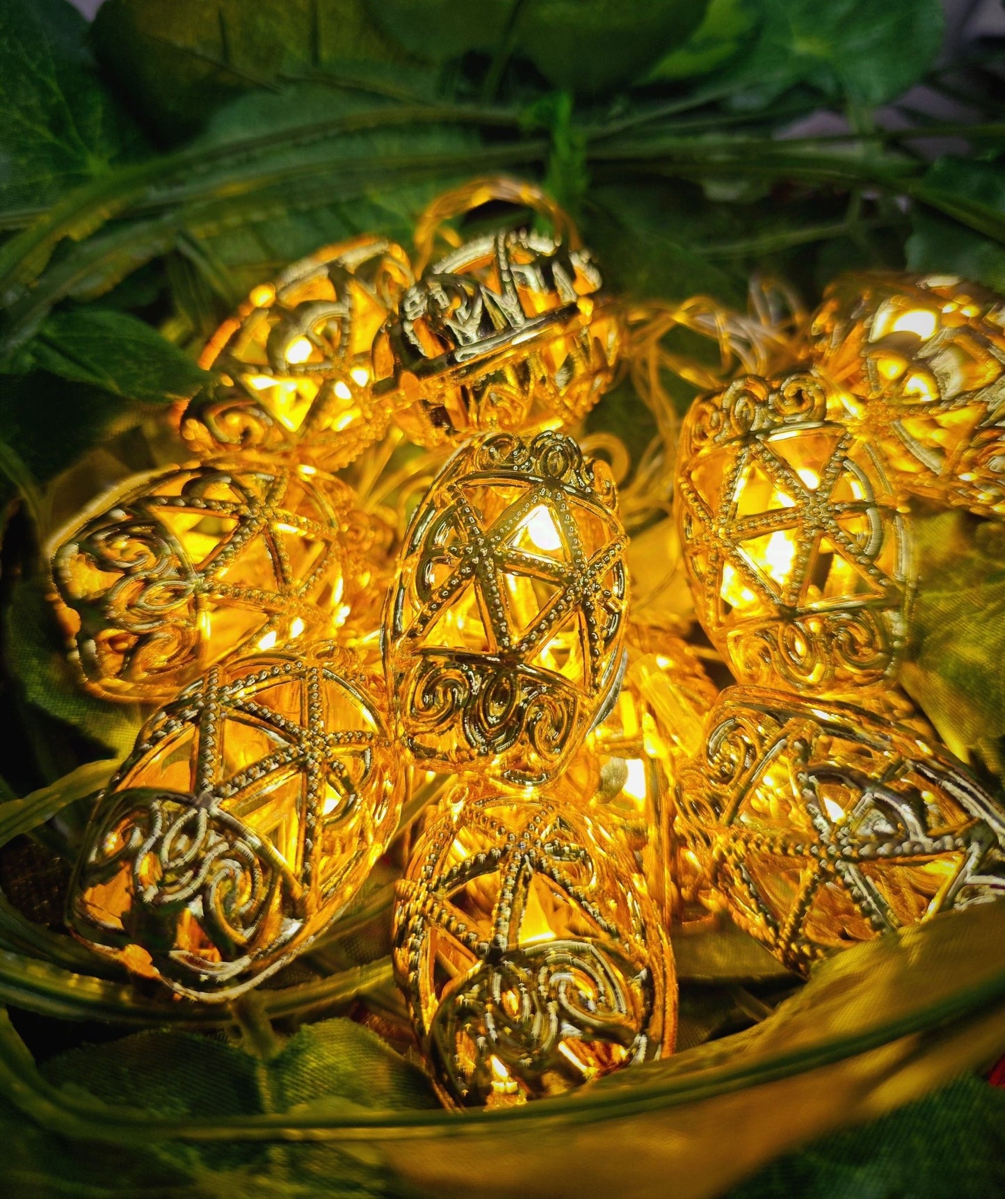 Oval Shaped Moroccan Style Hanging Fairy Lights - Festive Decore