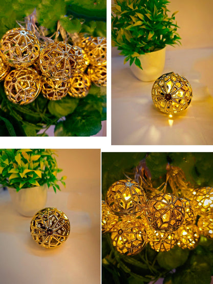 Round Shape Moroccan Style Hanging Fairy Light String - Festive Decore