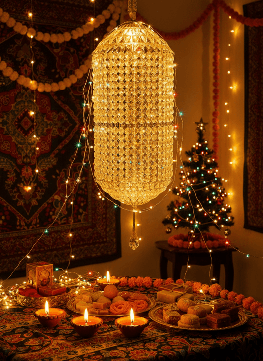 Traditional Acrylic KANDEEL with RGB LED Light For Indoor/Outdoor Decorations - Festive Decore